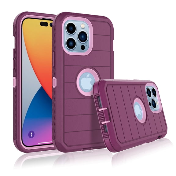 TakFox Case For Apple iPhone 14/14 Pro/14 Plus/14 Pro Max,Full-Body Shockproof Protection Heavy Duty Armor Shock Absorption Rubber Rugged Bumper Cover,Red