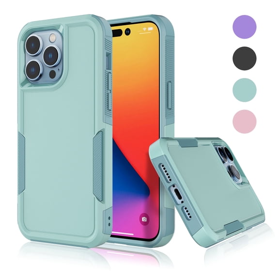 TakFox For Apple iPhone 14/14 Pro/14 Plus/14 Pro Max Case,Full Body Heavy Duty Shockproof Hybrid Dual Layer Rubber Drop Protection Rugged Cover,Green