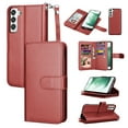 thumbnail image 1 of TakFox For Samsung Galaxy S22 /S22 Plus Wallet Case,[9 Card Slots] PU Leather ID Credit Holder Folio Flip [Detachable] Kickstand Magnetic Phone Cover,Red, 1 of 7