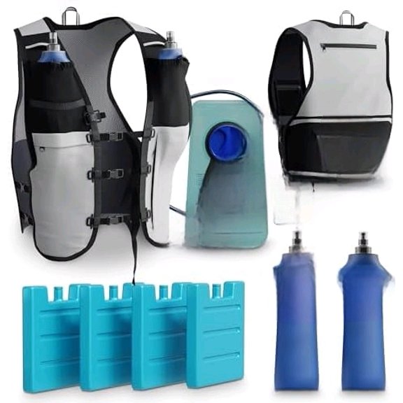 TakaFiTrail Running Hydration Vest Men - Breathable Trail Running Hydration Vest w/ 2 Water Bottles, Bladder Pouch, Ice Pack for Runners - Reflective Marathon Gear Jogging Backpack for Hiking