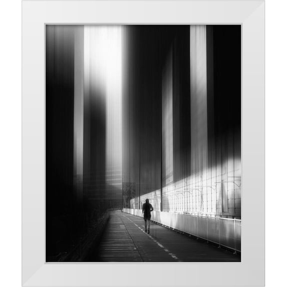 Takachi, Yasuhiro 26x31 White Modern Wood Framed Museum Art Print Titled - Lonesome City