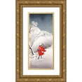thumbnail image 1 of Takahashi, Hiroaki 10x18 Gold Ornate Wood Framed with Double Matting Museum Art Print Titled - Snowy Evening on a Mountain Path, 1 of 4