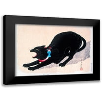 Takahashi, Hiroaki 14x11 Black Modern Framed Museum Art Print Titled - Black Cat Hissing