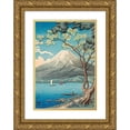 thumbnail image 1 of Takahashi Hiroaki 18x24 Gold Ornate Framed and Double Matted Museum Art Print Titled - Mount Fuji from Lake Yamanaka (1936), 1 of 4