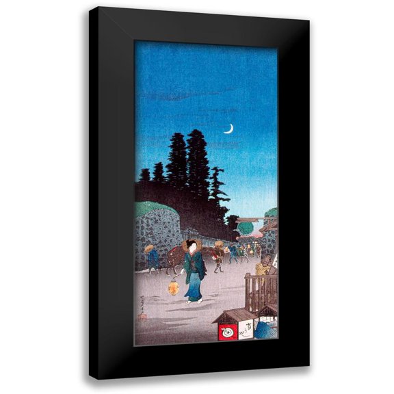 Takahashi, Hiroaki 8x14 Black Modern Framed Museum Art Print Titled - The Big Gate at Yotsuya