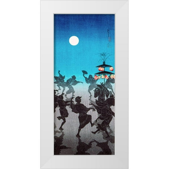 Takahashi, Hiroaki 8x14 White Modern Wood Framed Museum Art Print Titled - Dance for Obon Festival