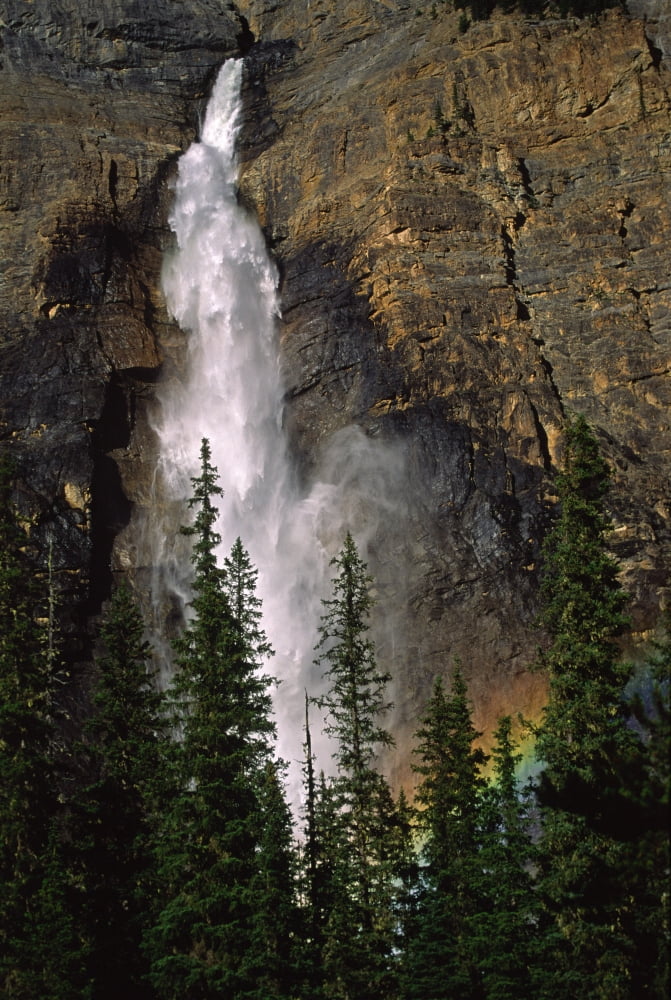 Takakkaw Falls And Rainbow Yoho National Park Golden Rocky Mountains British Columbia Canvas Art - Robert Postma Design Pics (11 x 17)