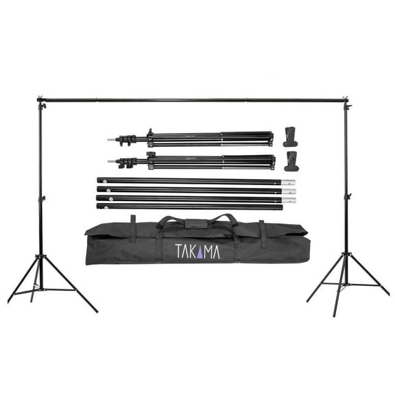 Takama Photo Video Studio 10Ft Adjustable Backdrop Support System Light Stands with Background Holder Kit
