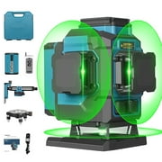 Takamine 12 Lines Green Laser Level , 3x360  3D Green Cross Line Professional Laser for Construction, Two 360  Vertical and One 360  Horizontal Laser Level Pulse Mode & Remote Controller