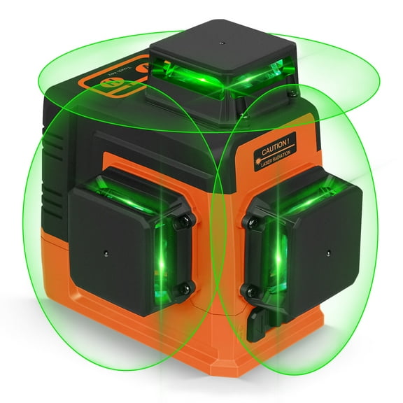 Takamine 12 Lines Laser Level Self Leveling 3x360° 3D Green Cross Line for Construction/Picture Hanging, Remote Controller, Rechargeable Li-ion battery, Magnetic Stand and portable bag