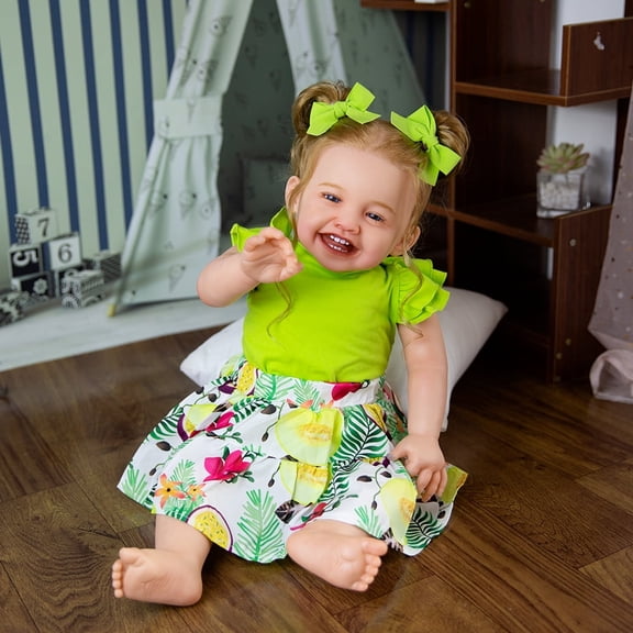 Takanini 23'' 60cm Reborn Girls Baby Dolls Soft Body White Skin for 3+ Years