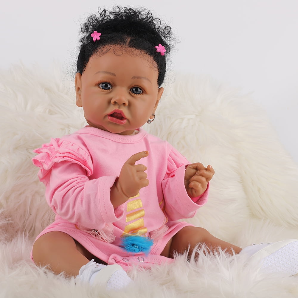 African Skin Reborn Baby Dolls Cute Bebe Realistic Reborn Baby Doll Real  Soft Touch For Kids Birthday Gift - Temu