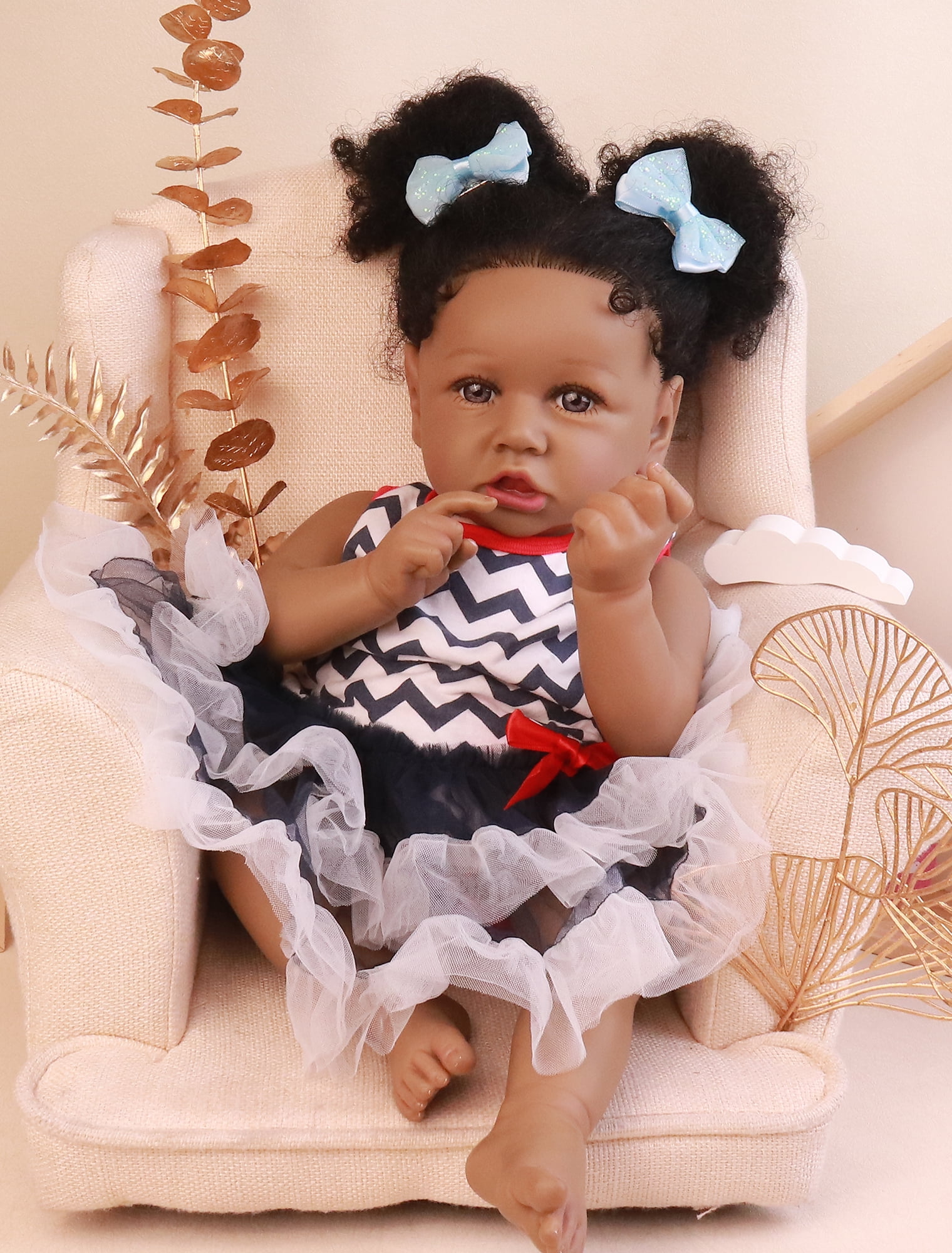 Full body silicone baby girl african american sale