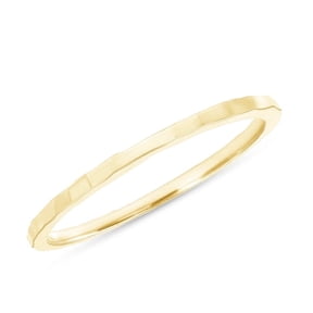 Takar Jewelry 10k Solid Yellow Gold Dainty Ridged Stackable Ring in Size 10