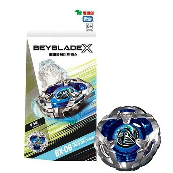 Takara Tomy Beyblade X BX-06 Booster Knight Shield 3-80N Three Eighty Needle Blue Right Spin