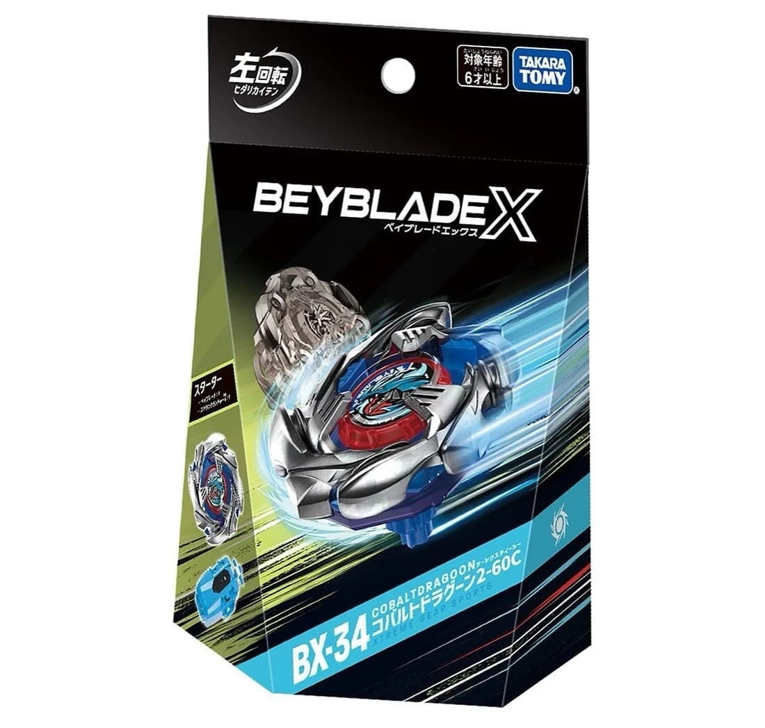 Takara Tomy Beyblade X BX-34 Starter Cobalt Dragoon 2-60 Cyclone