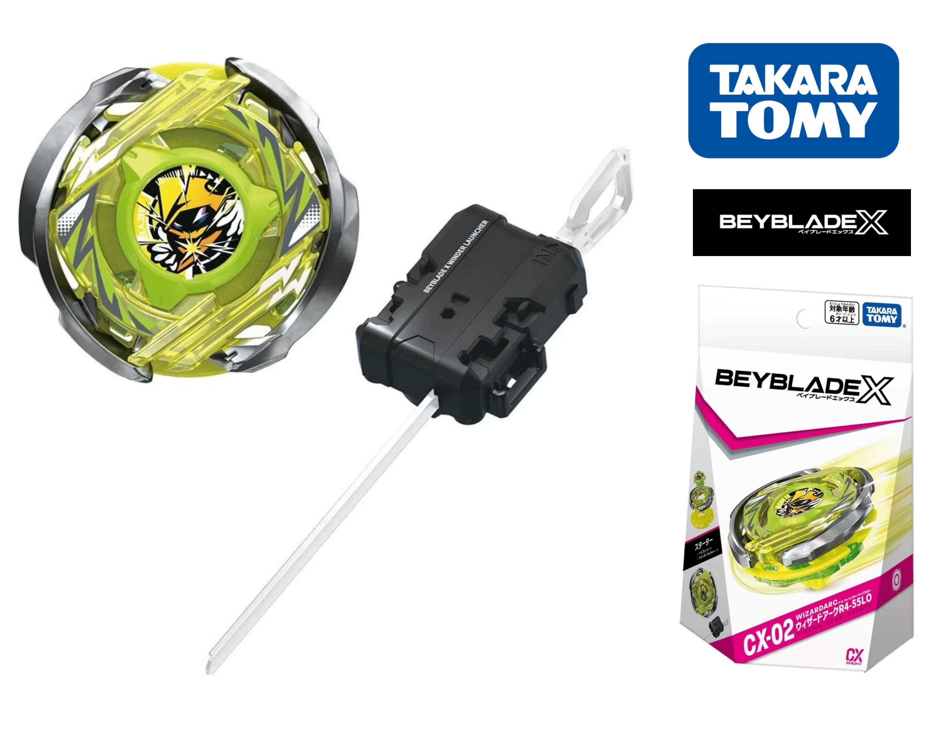 BEYBLADE X WIZARDARCR-RA-55LO ウィザードアーク TAKARA TOMY Wizard Arc R4-55LO Beyblade X Series Starter CX