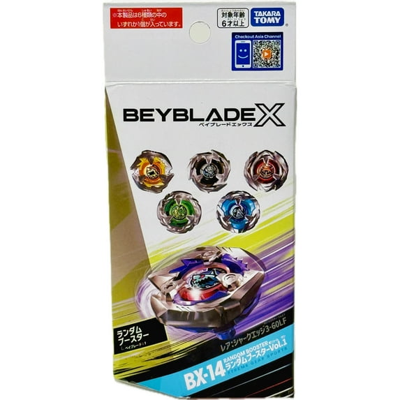 Takara Tomy Beyblade X Random Booster Vol. 1 BX14, Surprise Beyblade, 3.17 oz, No Batteries