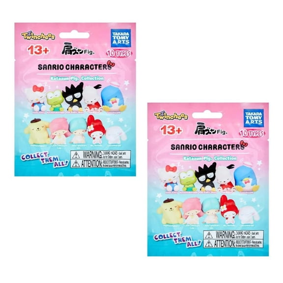 Takara Tomy Hello Kitty and Friends Collectible Sanrio Sleeping Mini Figure Mystery Bag, 2 Pack