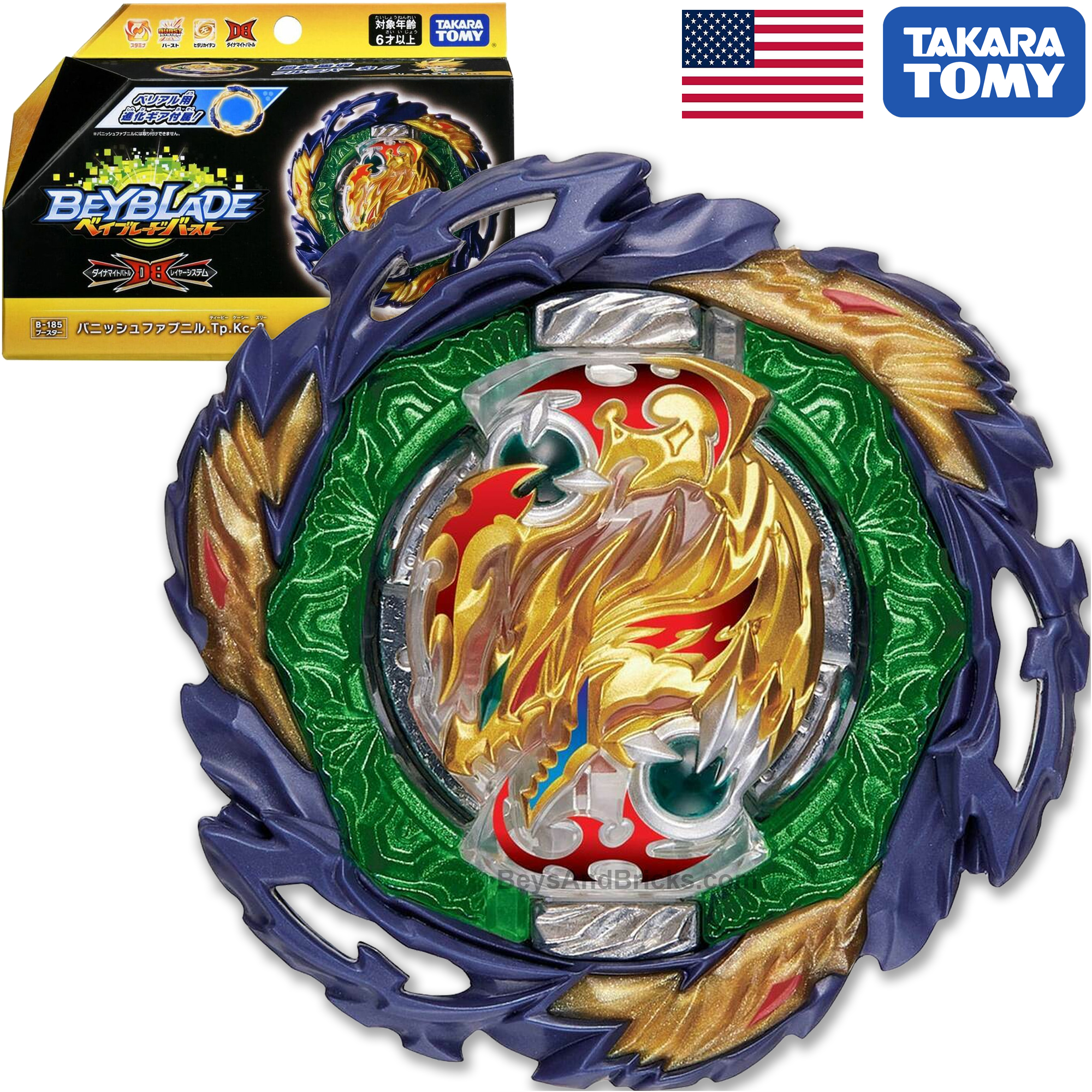 Takara Tomy Beyblade Vanish Fafnir Tapered Kick-3 Burst DB Battle