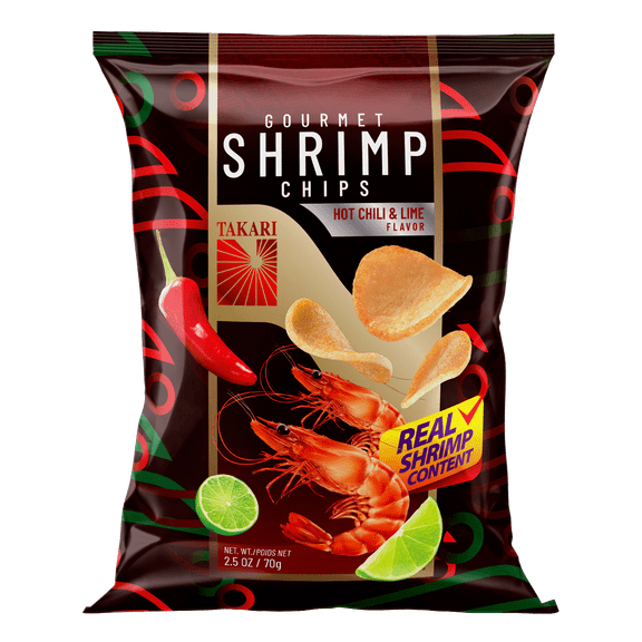 Takari Shrimp Chips - HOT CHILI & LIME (10 bags x70 g)