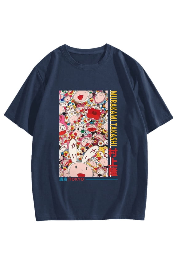 Takashi Murakami Flower Anime Cotton casual T-shirt
