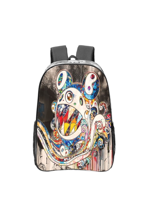 Takashi Murakami - Mirrored Reality Transparent Backpack Fashion Travel Backpack Laptop Backpack 16 Inch