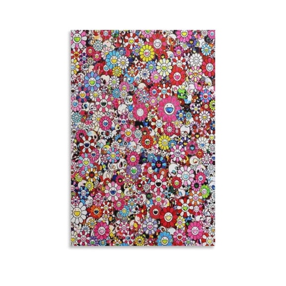 Takashi Murakami Poster Flowers Bloom Gifts Canvas Painting Poster Wall Art Decorative Picture Prints Modern Decor 16x24inch(40x60cm)