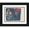 thumbnail image 1 of Takashima Chiharu 14x11 Black Ornate Wood Framed Double Matted Museum Art Print Titled: Kyuko Zufu, Pl.16 (1868-1912), 1 of 5