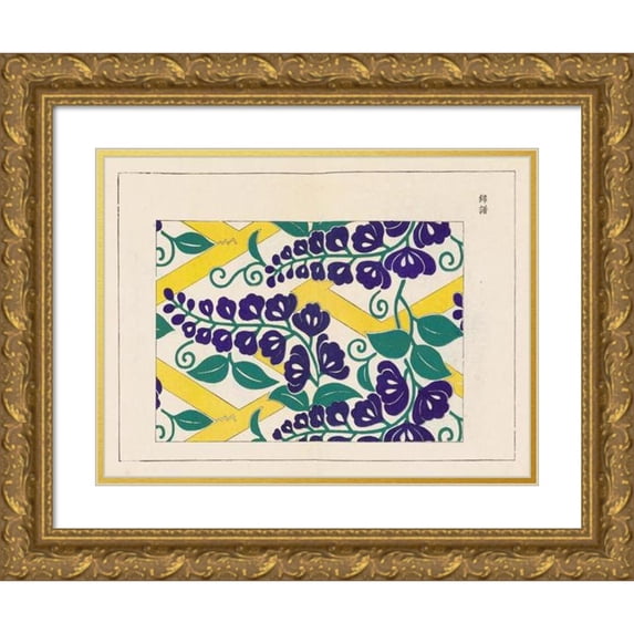 Takashima Chiharu 18x14 Gold Ornate Wood Frame and Double Matted Museum Art Print Titled - Kyuko Zufu, Pl.23 (1868-1912)