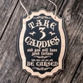 thumbnail image 1 of Take 3 Candies or Be Cursed - Black Halloween Door Sign, 1 of 3