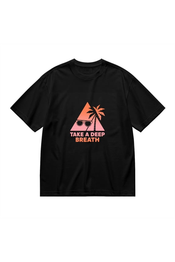 Take A Deep Breath, Triangle Sunglasses Palm Print, Vintage T Shirt, Cotton T-Shirt for Men, 23554229,S