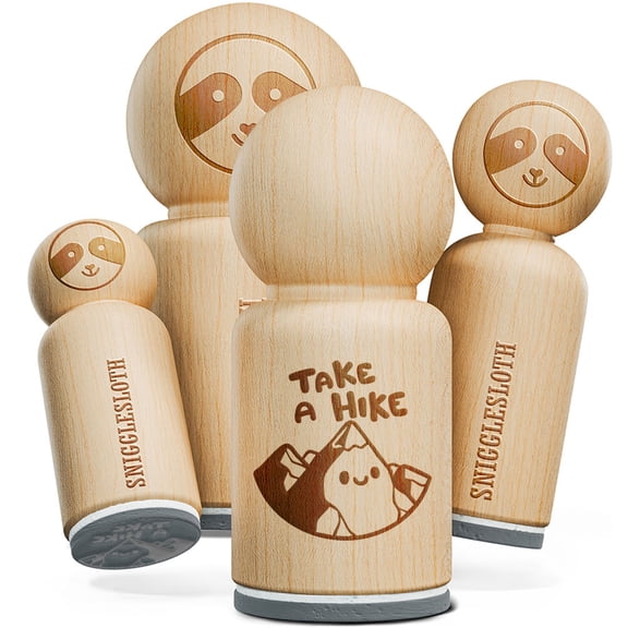 Take A Hike Cartoon Mountain Motivational Hiking Rubber Stamp for Stamping Crafting Planners - 1/2 Inch Mini
