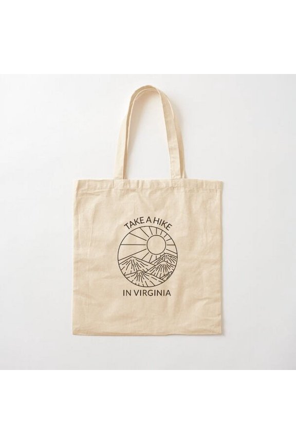 Take A Hike In Virginia Canvas Tote Bags, Reusable Shopping Bag