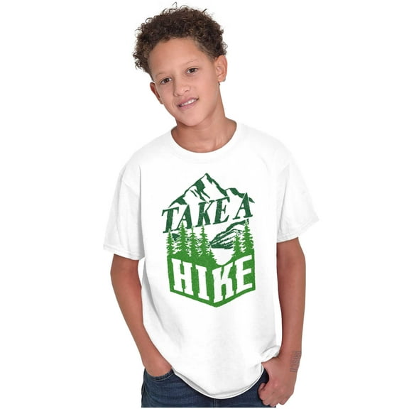 Take A Hike Nature Outdoors Camping Crewneck T Shirts Boy Girl Teen Brisco Brands L