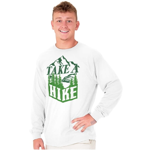 Take A Hike Nature Outdoors Camping Plus Size Long Sleeve Graphic Tee Shirt Brisco Brands 2X