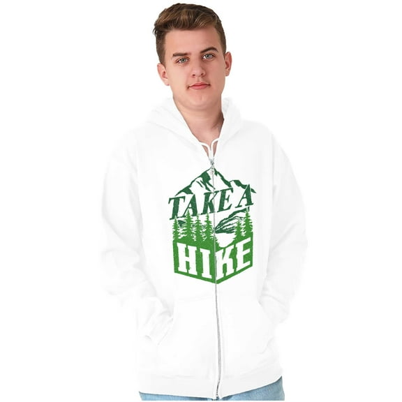 Take A Hike Nature Outdoors Camping Unisex Fleece Graphic Zip Up Hoodie Brisco Brands 2X