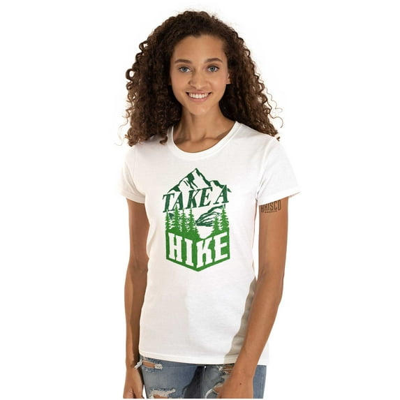 Take A Hike Nature Outdoors Camping Womens Slim Fit Graphic Tee Brisco Brands S