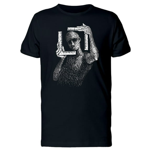 Take A Measurement Man Sketch T-Shirt Men -Image by Shutterstock, Male Medium