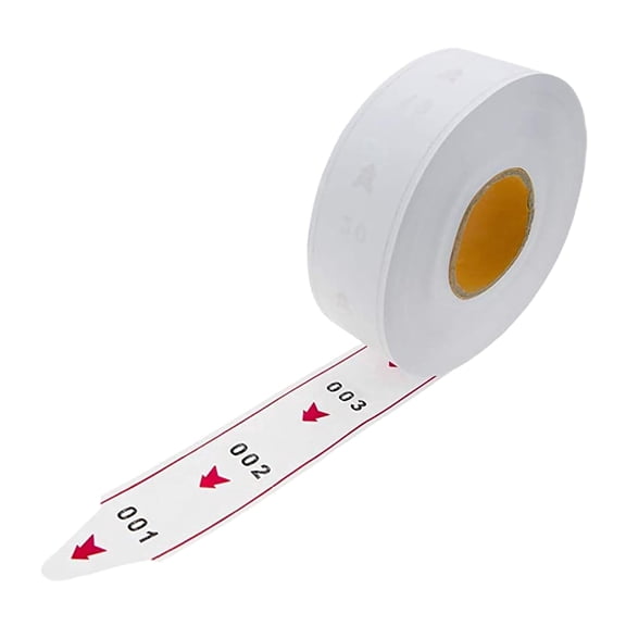 Take A Number Tickets 3-Digit Raffle Tickets Roll - 2000 Tickets 2 Groups Ticket Number from 000-999 White