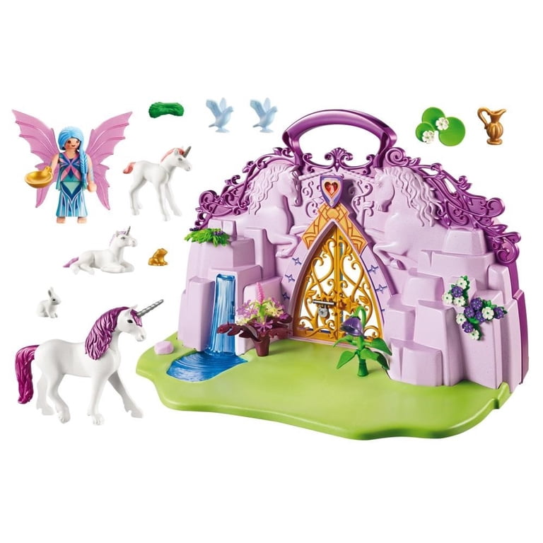 Playmobil Unicorn Take Along Castle Set - Portable Playset With Princess & Accessories