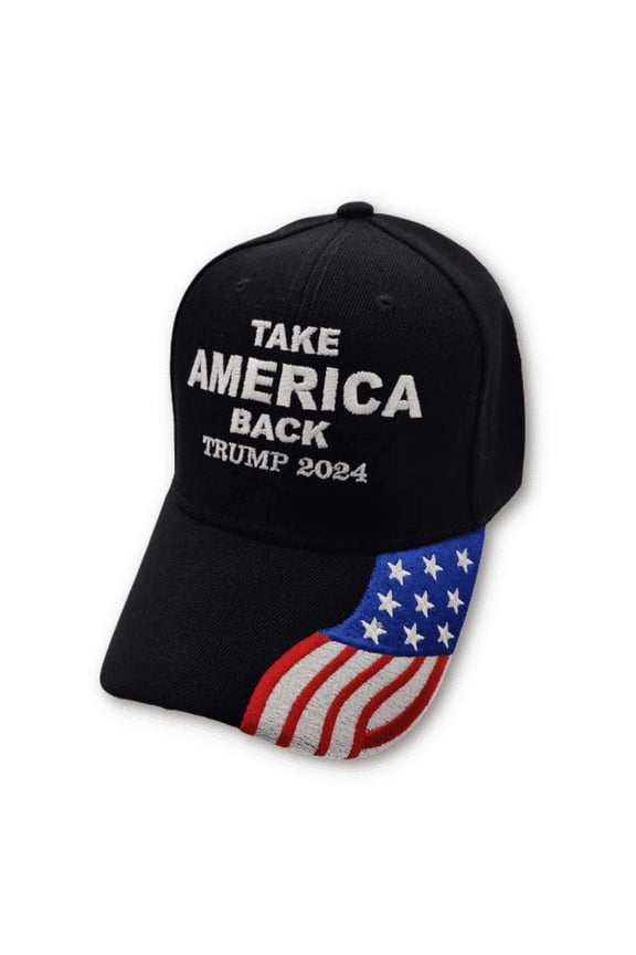 Take America Back Trump 2024 Hat (with Flag Bill)