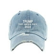 thumbnail image 1 of Take America Back Trump Vintage Baseball Cap Embroidered Cotton Adjustable Distressed Dad Hat Light Denim, 1 of 1