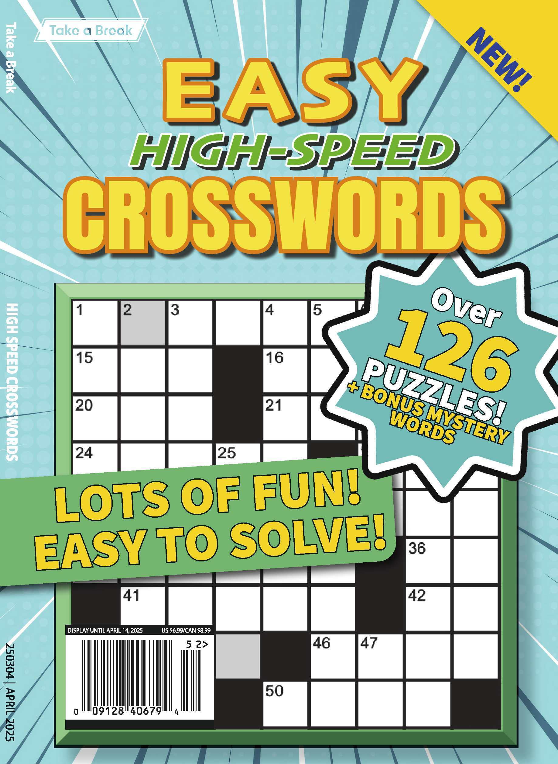 Take a Break Easy Breezy Crossword 25.01.25 Over 126 Easy Puzzles