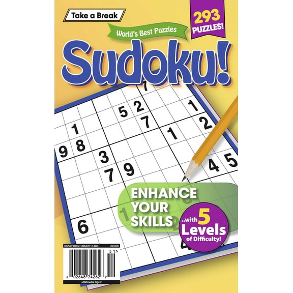 Take a Break - Sudoku 244801: 293 Puzzles, 5 Levels Of Difficulty, Hours Of Mind-Boosting Fun, Brain Challenges, Relax, Unwind, Unplug, Recharge, De-Stress, Enhance Your Skills  Solve!