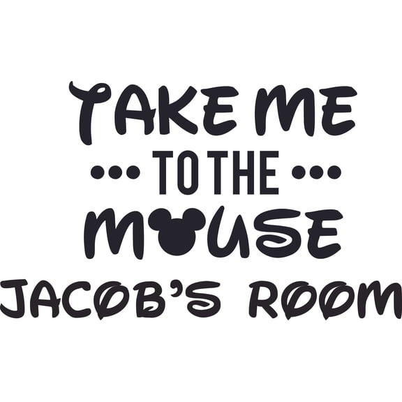 Take Me To Cartoon Character Vinyl Customized Name Decal - Custom Vinyl Wall Art - Personalized Name - Baby Girls Boys Kids Bedroom Decal Room Stickers Decoration Size (40x35 inch)