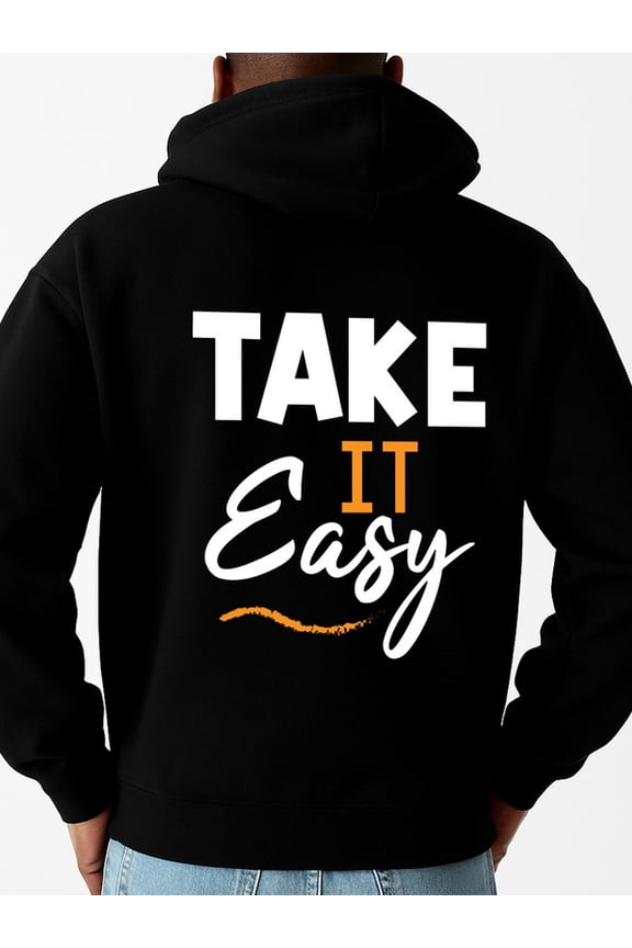 Take It Easy 1 pcs Matching Couple Hoodies sweatshirts gift funny christian streetwear spring autumn graphic aesthetic black Comfortable for Casual Wear Original Unisex hoodie