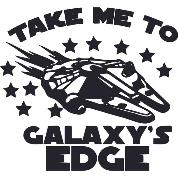 Take Me To The Galaxies Edge Cartoon Character Wall Art Vinyl Sticker Design Decal Girls Boys Kids Bedroom Nursery Kindergarten Fun Home Children Room Decor Sticker Wall Decoration Size (40x35 inch)