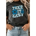 thumbnail image 1 of Take It Easy Floral And Hearts Spring Graphic Tee T-Shirt, 1 of 8