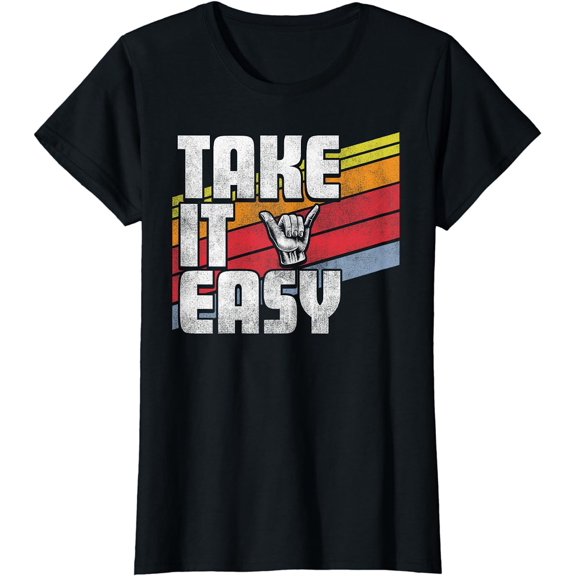 Take It Easy Retro Outdoors Camping Hiking Gift T-Shirt